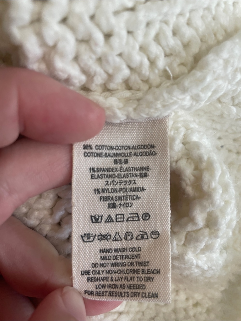 Free People Women’s Ivory Cotton Knit Sweater L 🤍 - Picture 9 of 10